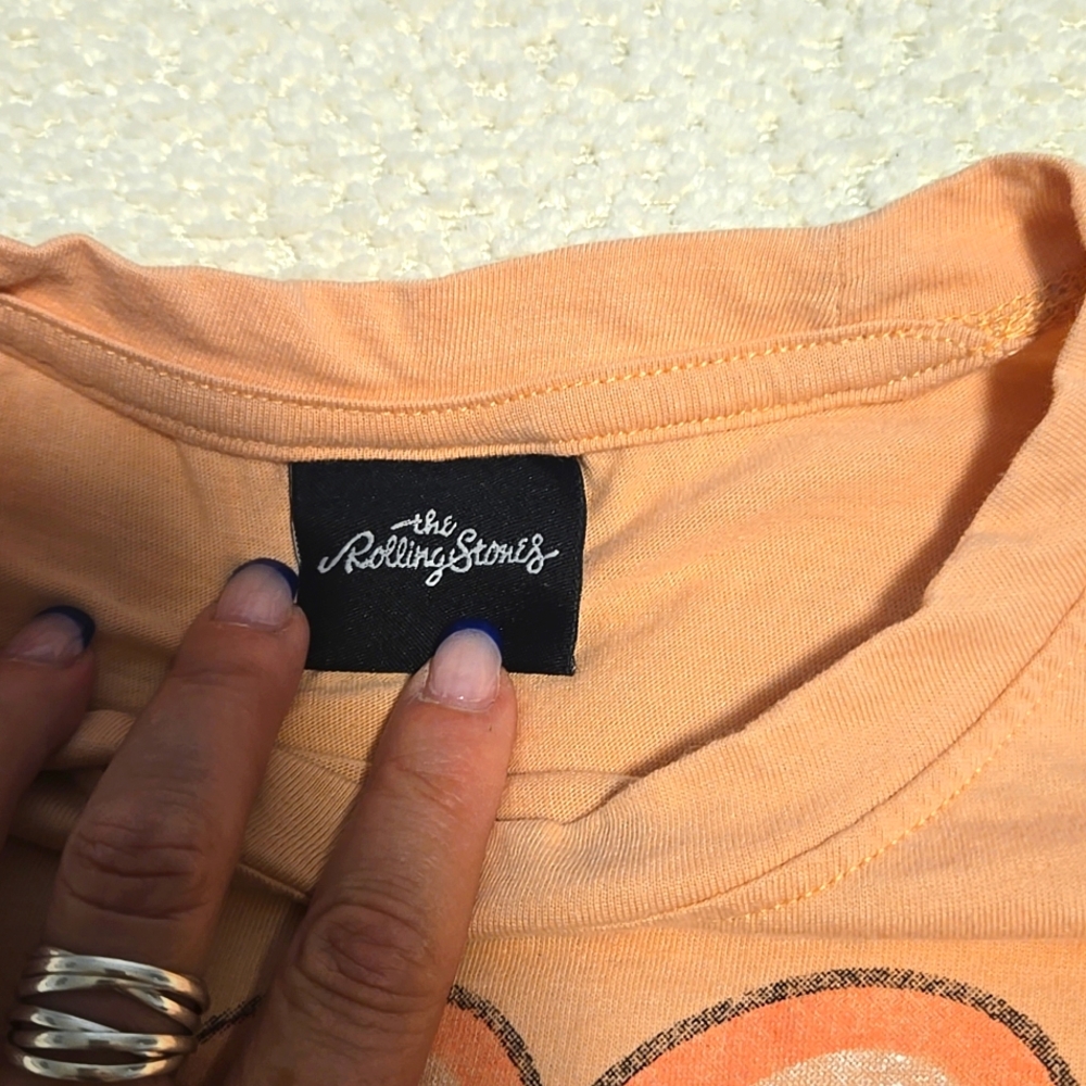 The Rolling Stones Kids Tee in Peach and Black - Picture 4 of 5